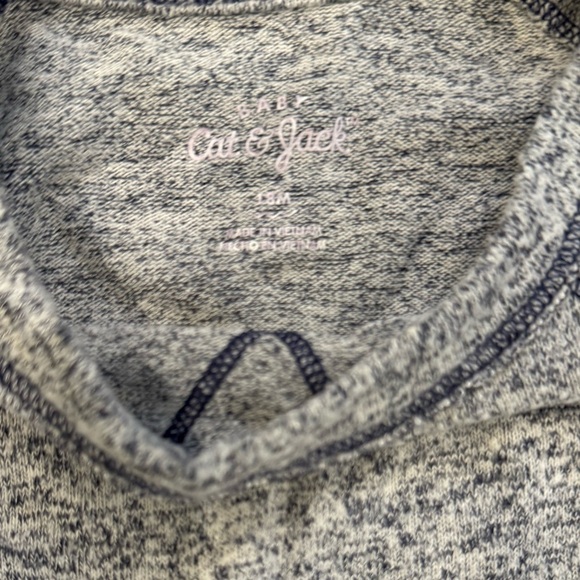 Cat & Jack boy long sleeve and jogger drop crotch set 18 months marled blue - Picture 4 of 4